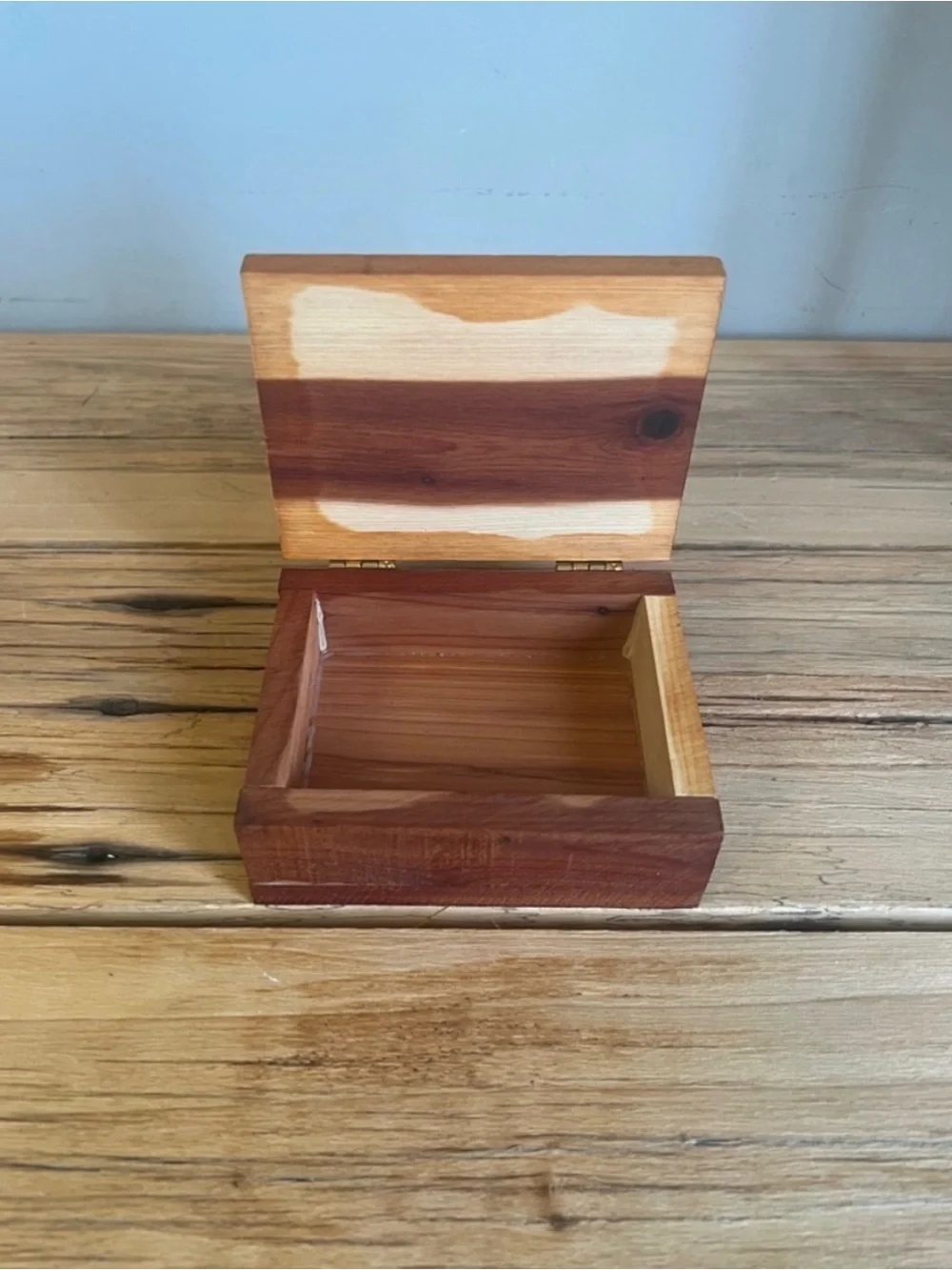 Wooden Wolf Accent Box in Natural and Brown
